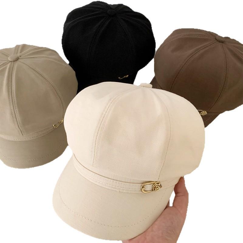 Women's Japanese Retro Octagonal Beret: Versatile, Large-Circumference Hat for a Smaller Face Look