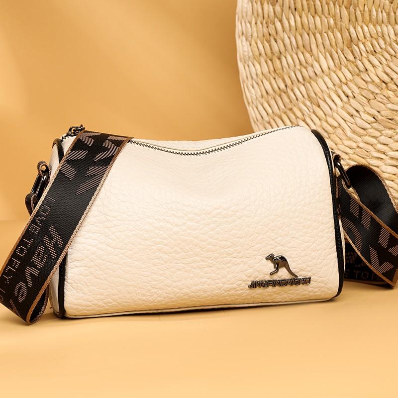 Real leather pillow women's bag versatile soft leather Boston bag stylish single shoulder mom bag crossbody bag