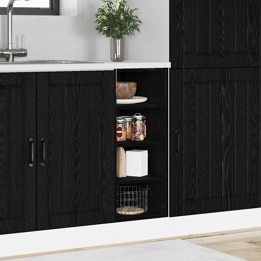 Kitchen Base Cabinet Black Oak Effect 30 x 44.5 x 81.5 cm