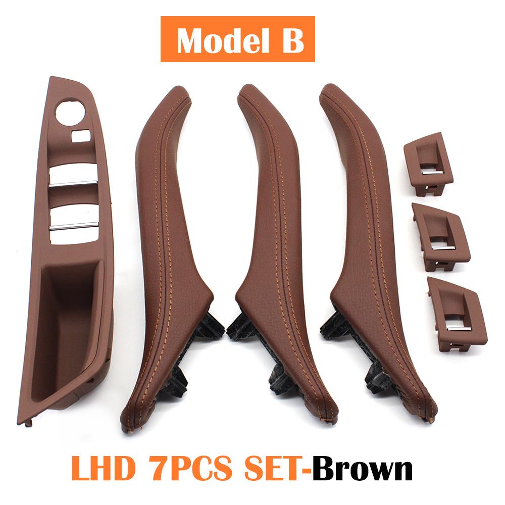 7PCS Left Hand Driver LHD Car Interior Left Right Leather Door Pull Handle Assembly Set For BMW 5 Series F10 F11 523i 525i 528i