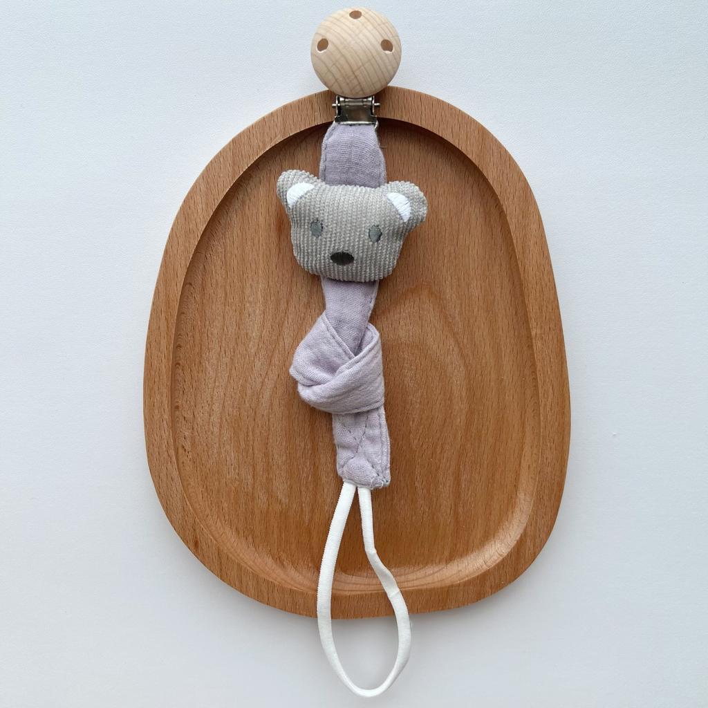 Cute Cartoon Animals Pacifier Chain Clip Cotton Cloth Dolls Animal Wood Rodent Nipples Holder Newborn Toys Teether Accessories