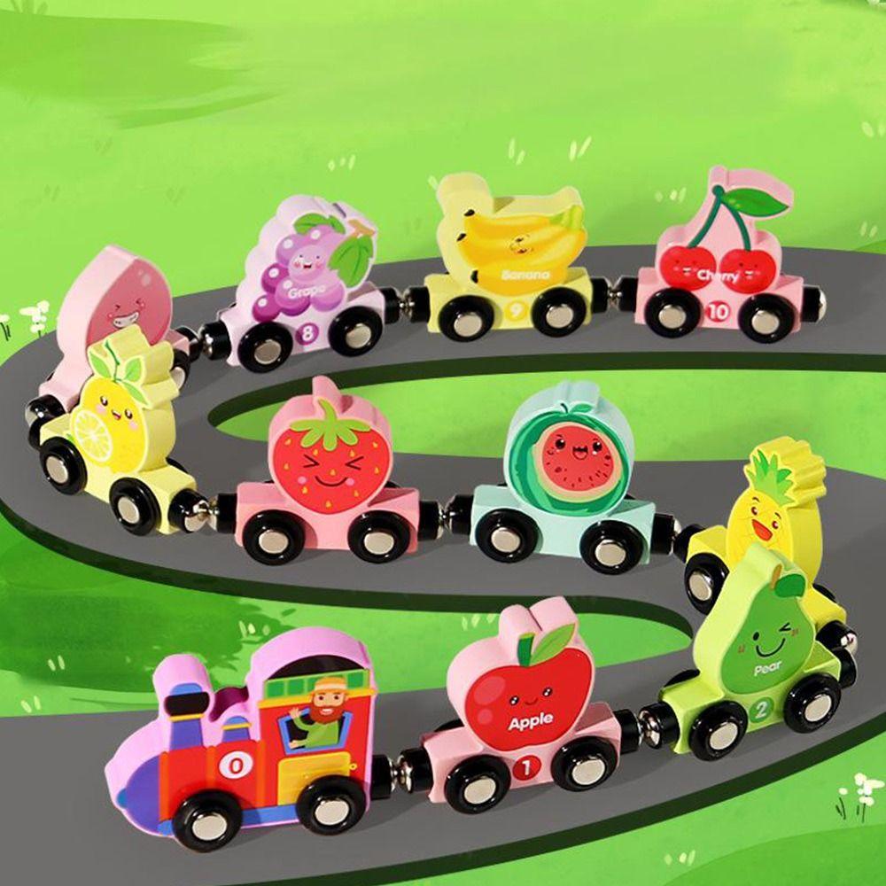 Wooden Magnetic Number Train Toys Number Dinosaur Children's Digital Learning  Kids Gift