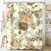 Chic Floral Shower Curtain Elegant Bathroom Decoration with Greenery Rustic Flowers for Home Bathrooms