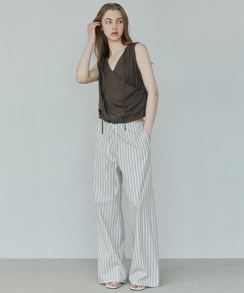 IHR Striped Elastic Pants / Beige Stripe