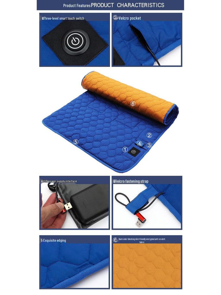 Tragbarer intelligenter beheizbarer Schlafsack: 7-teiliges Warmes Winterpolster für Beine und Füße, Ideal für Outdoor-Camping.