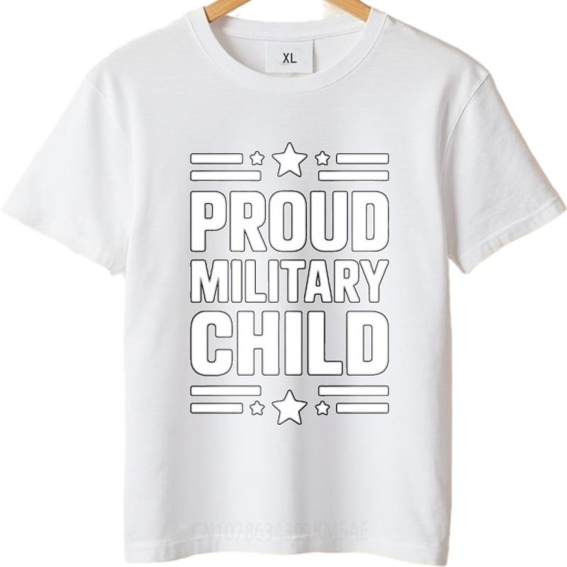 T Shirt Unisex Street Wear For Unisex Round Neck Tshirt Unisex Proud Military Child Star Design Stylish Male Teeshirt Comfort Tshirt