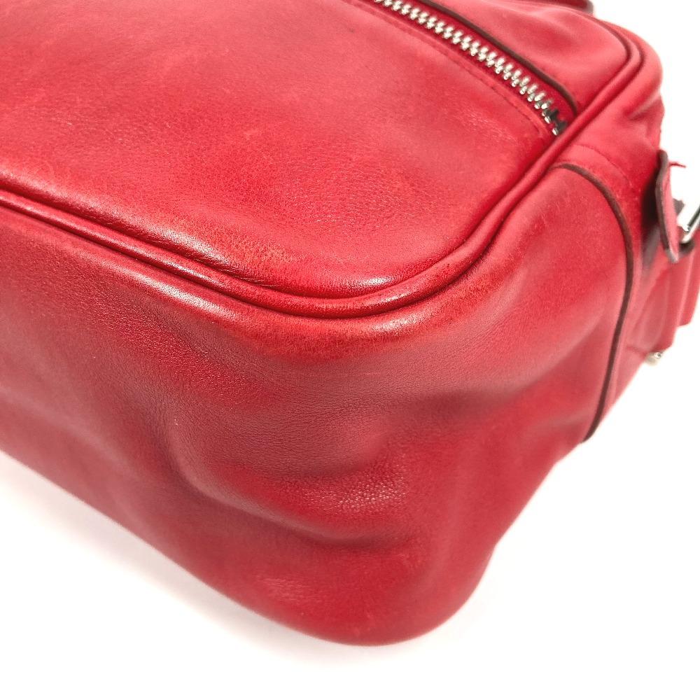 HERMES Van Quatre PM Crossbody Pochette Shoulder Bag Leather Red