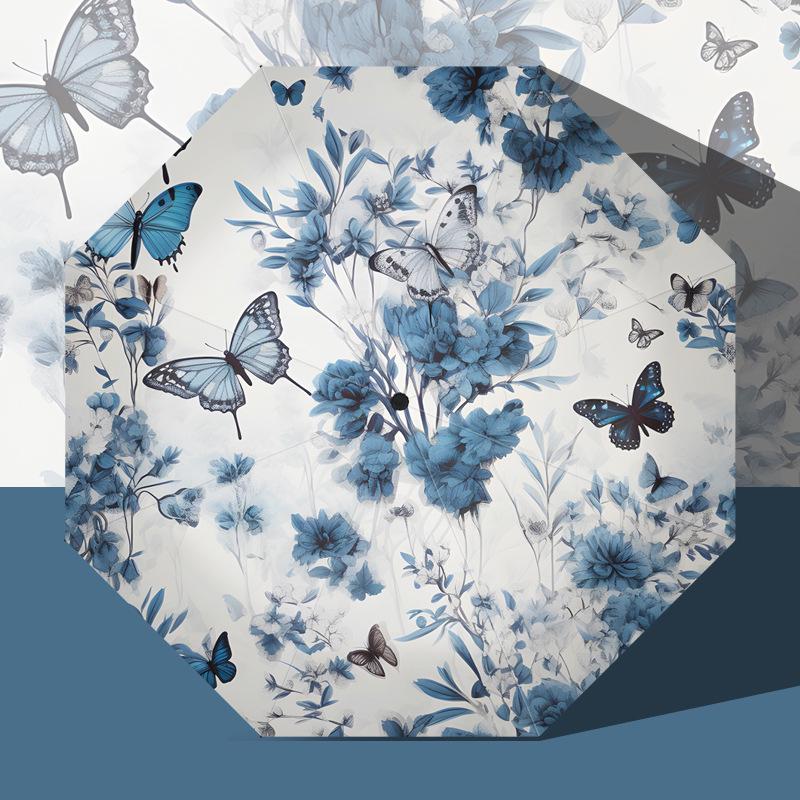 Automatic Folding UV Protection Umbrella with Black Glue for Sun and Rain Advertising.