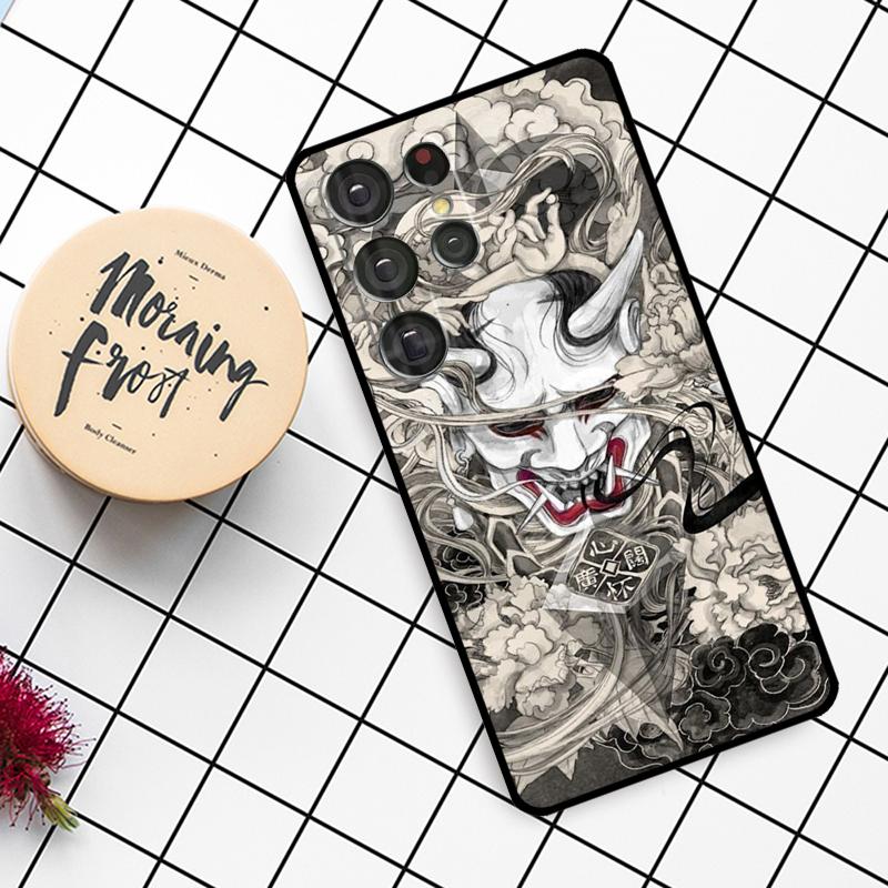 Samurai Oni Mask Case For Samsung Galaxy S24 FE S21 S22 S23 S25 Ultra S9 S10 Plus S20 FE S25 FE Phone Cover