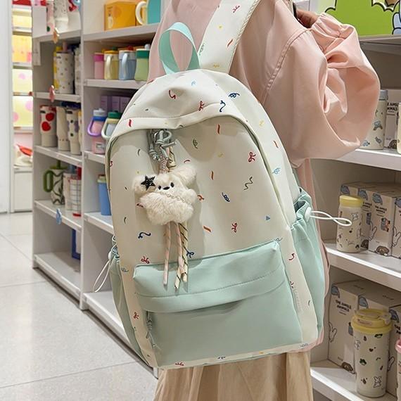 Schoolbag wholesale 1011 new student schoolbag simple Korean version backpack printing large capacity leisure travel backpack female