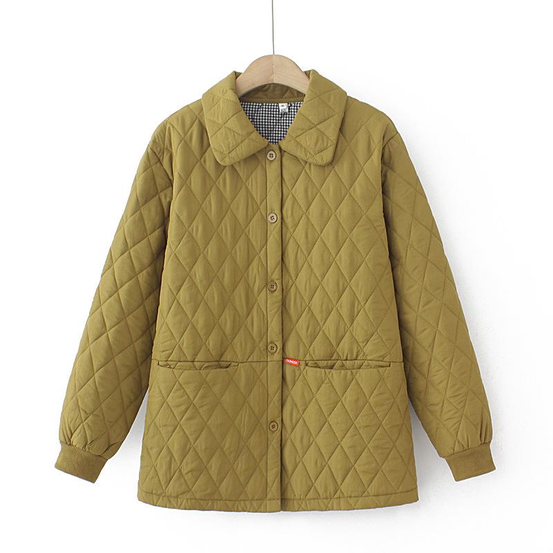 Plus Size Lightweight Cotton Padded Jacket for Autumn/Winter - Middle-Aged & Elderly Women's Outerwear