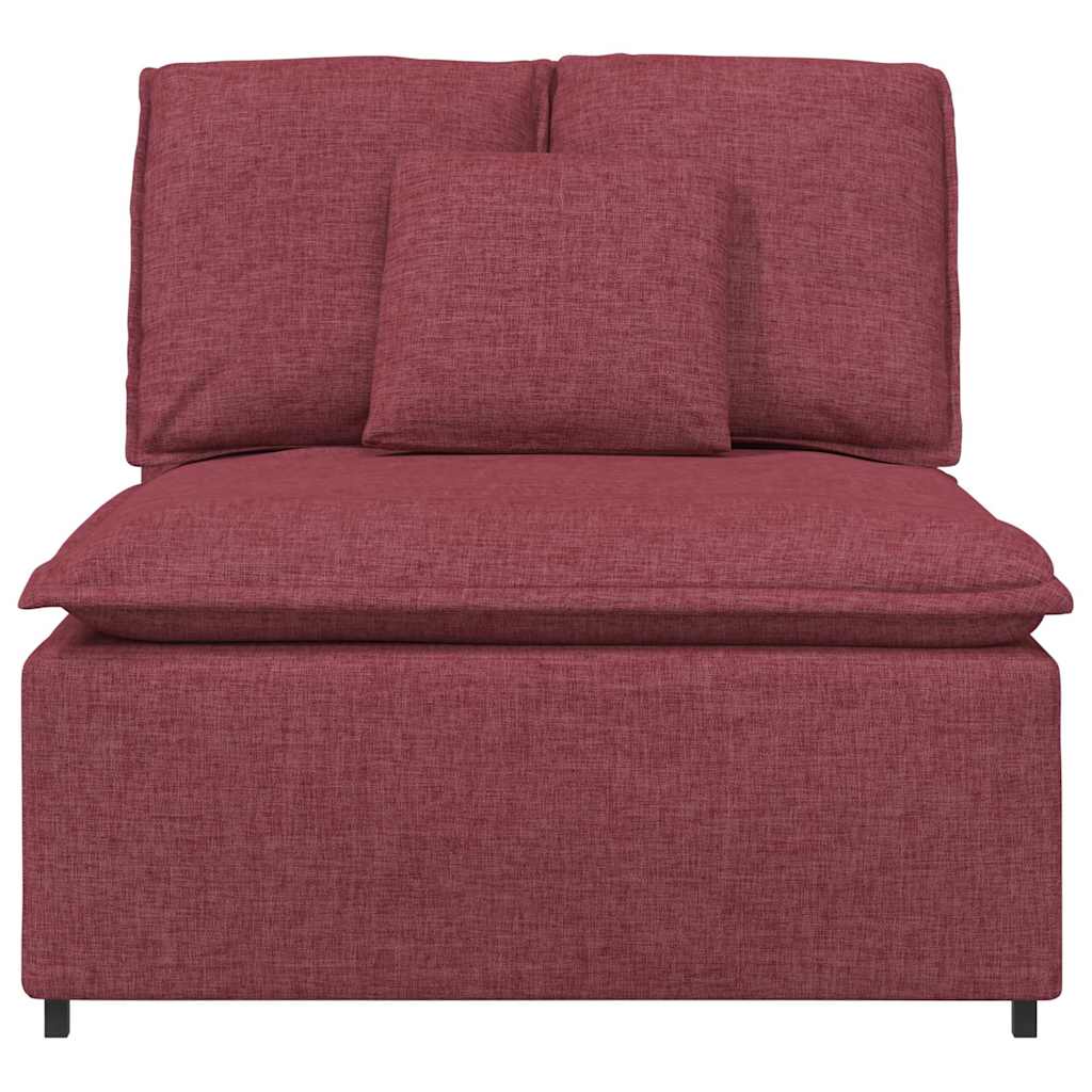 Modular Sofa Center Module with Cushions Burgundy 100 Cm