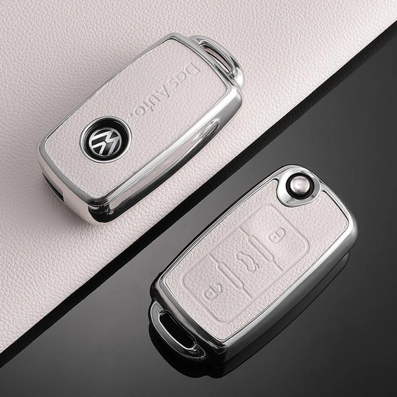 

VW GTI GOLF 2026 Hot For VW VOLKSWAGEN Leather Car Remote Key Case Cover Shell For Volkswagen VW Polo Golf Passat Tiguan Beetle