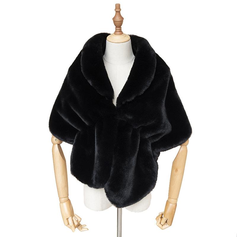 Imitation fur shawl lapel bridal cheongsam autumn and winter Rex rabbit hair cape spot elegant celebrity shoulder