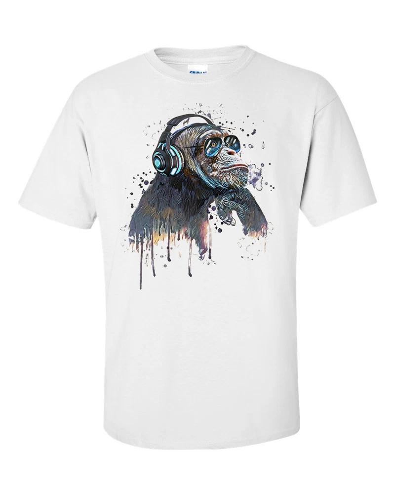 DJ Chimpanzee Headphones Chimp Monkey TShirt 2XL