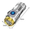 Three-eyed Lampbead Mini Flashlight Rechargeable Emergency Light For Camping Travel