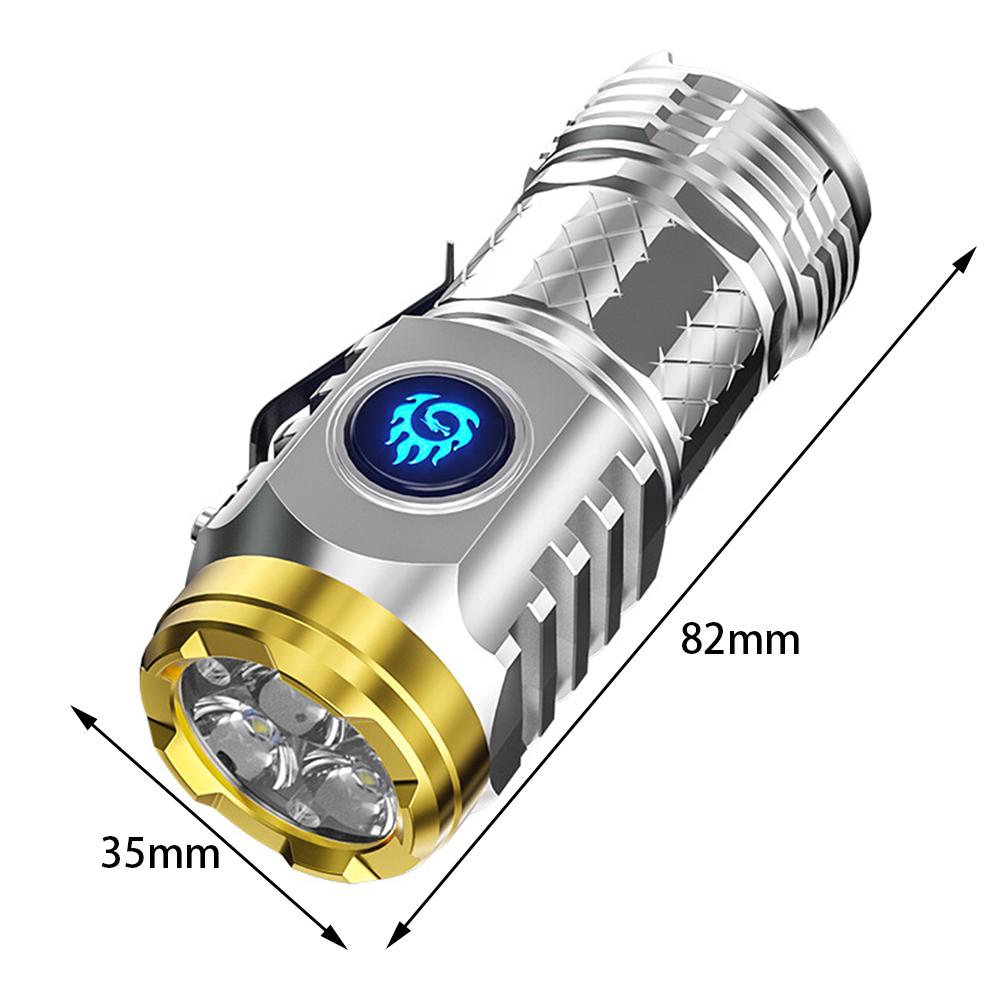 Three-eyed Lampbead Mini Flashlight Rechargeable Emergency Light For Camping Travel