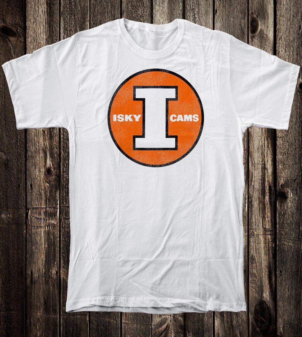 T Shirt 100% Cotton White Hot Rod Iskenderian Isky Racing Cams Orange Logo M