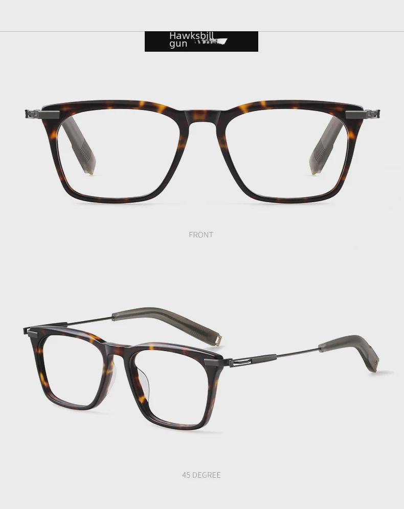 Japonské ručně vyráběné čtvercové brýle z čistého titanu pro muže a ženy, velký obličej, retro styl DLX 403