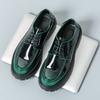 Scarpe di lusso in pelle di alta gamma, senso di alta gamma nel Regno Unito, casual rialzate con suola spessa lucida