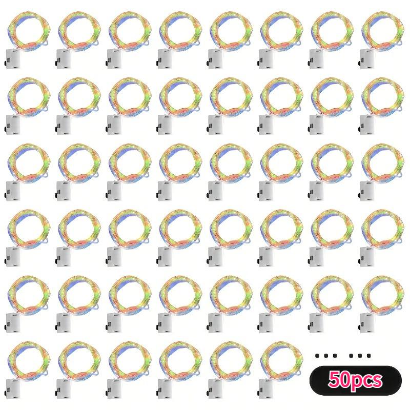 

50 Packs Fairy Lights 2m 20LED Indoor Decoration Fairy Tale Light String Battery 3 Speed Modes Copper Wire Christmas Decorations