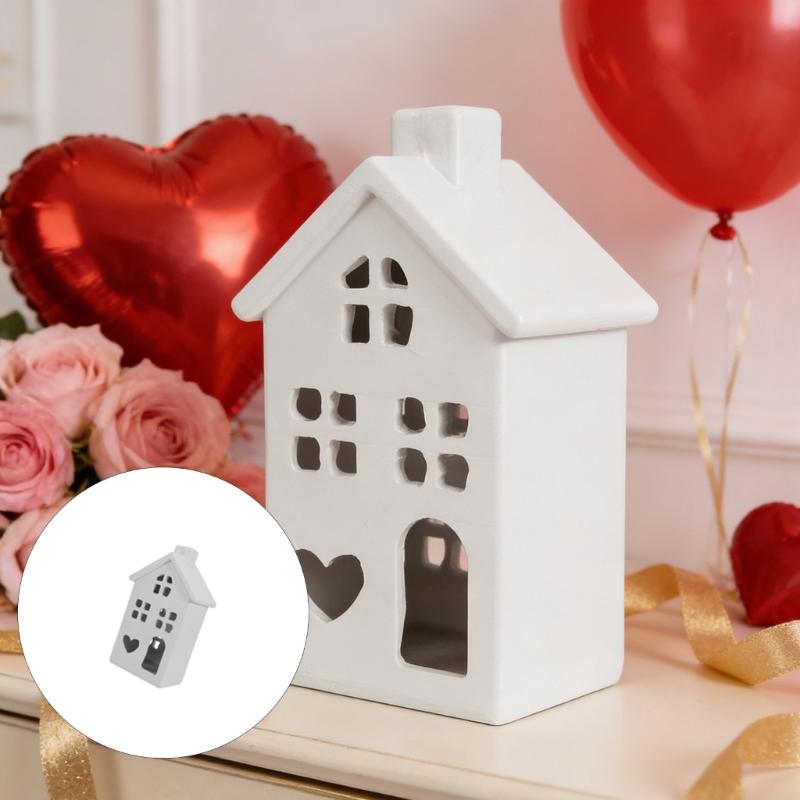Hollow Mini House Tealight Candle Holders,Decorative Candle Holders for Table Centerpieces Christmas Home Decorations