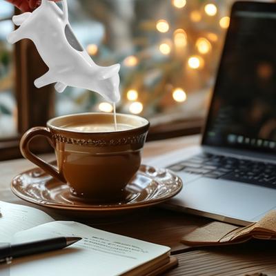 Ceramic Creamer Pitcher Cow Shape Milk Jug for Coffee Tea Hot Chocolate Cute Animal Design Easy To Clean Kitchen Dining Table Accessory