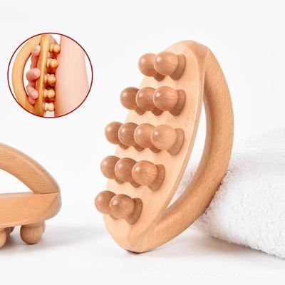Masážní nástroj s dřevěnou terapií, dřevěný masážní kartáč na tělo pro odstraňování celulitidy, úlevu od pokožky, tvarování těla, lymfatickou drenáž