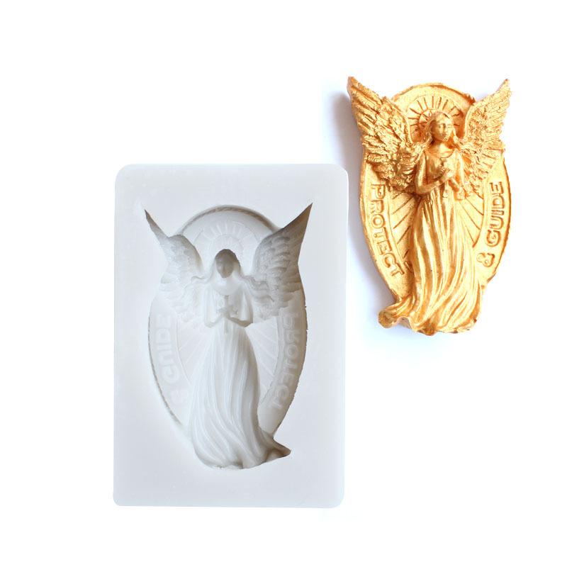 2pcs Prayer Angel Mold Candle Plaster Mold DIY Fondant Handmade Silicone Mold Epoxy Mold