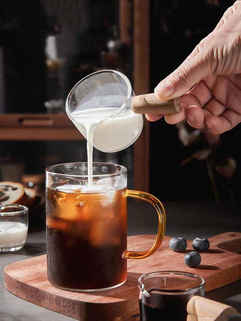 75ml Heat-resisting Glass Espresso Measuring Cup Double/Single Mouth Glass Milk Jug with Handle Glass Scale Measure Mugs
