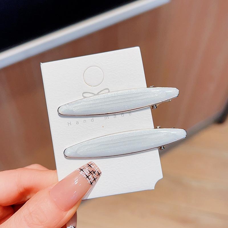 Simple Wave Oval Pink Seamless Hair Clip Women Acetate Sheet Bangs Clip Hair Duckbill Clip Hairpins Hair Styling Tool Gift