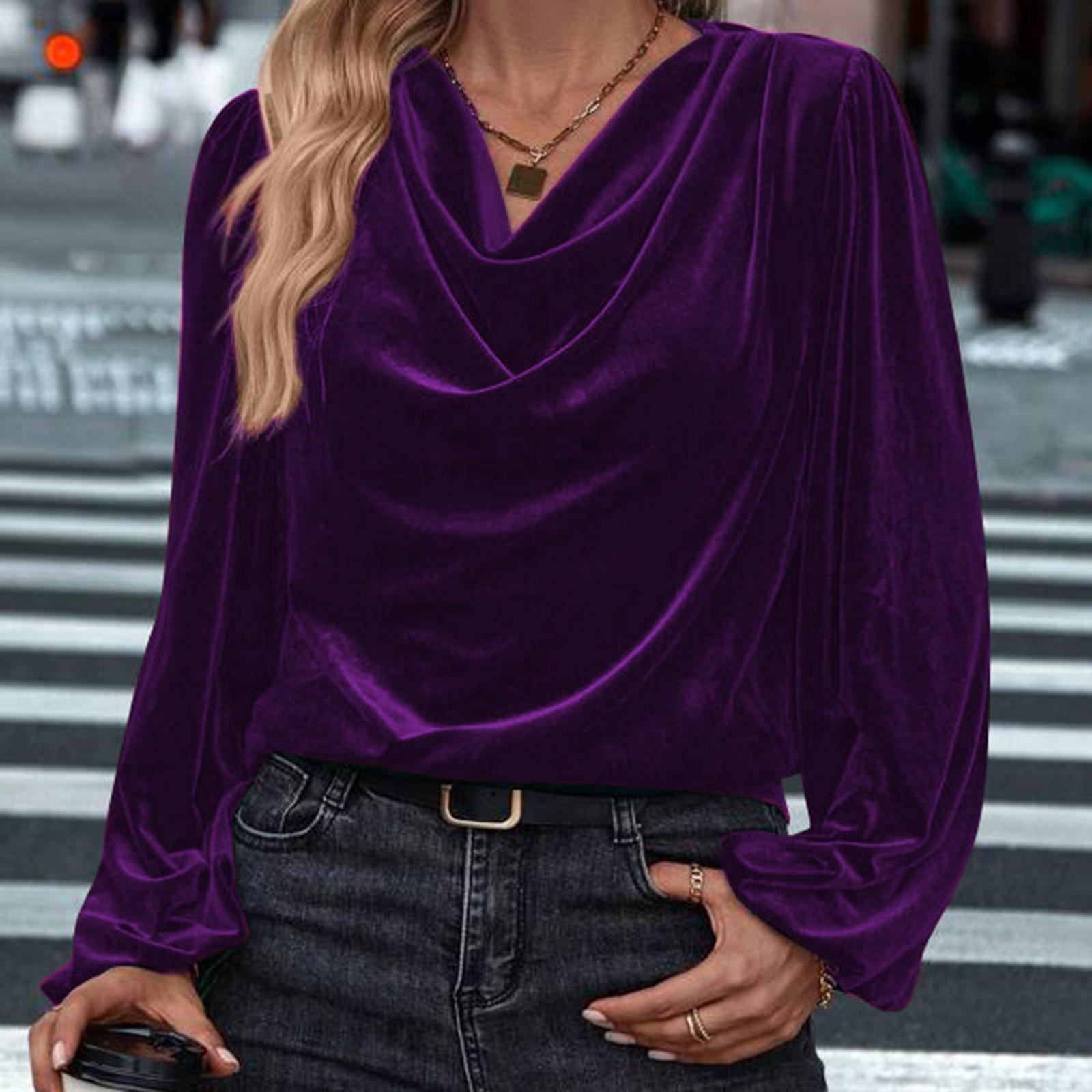 Women s Fashion Casual Color Long Sleeve V-Neck Top XL