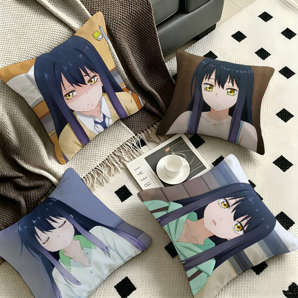 1pc Miko Yotsuya Mieruko-chan Pillow Case Fashion Square Pillowcase Bedroom Sofa Room Ins Decoration Leisure