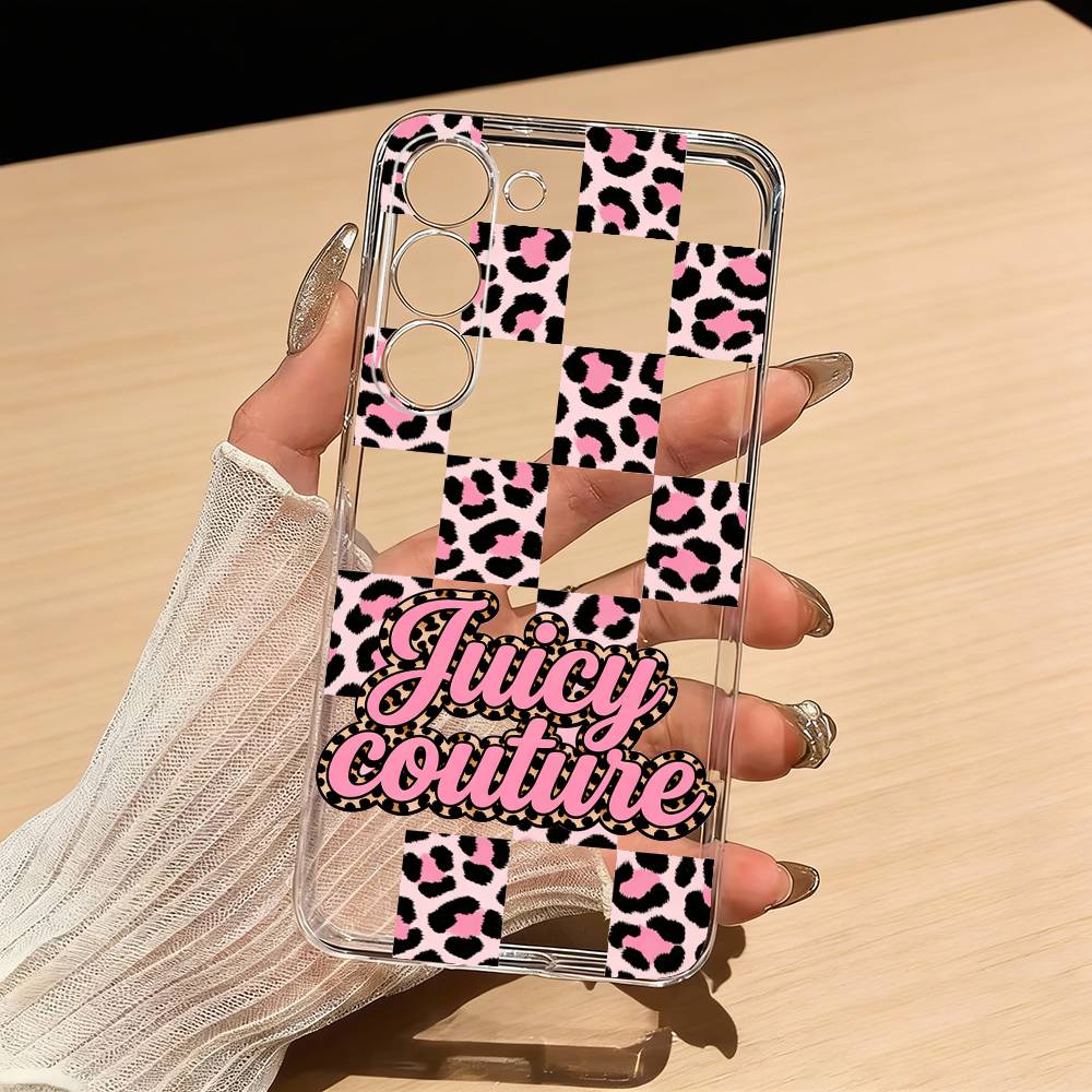 J-Juicy C-Couture Phone Case For Samsung S25,S24,S21,S22,S23,S30,Ultra,S20,Plus,Fe,Lite Transparent Cover