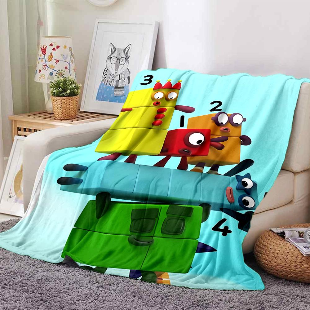Numberblocks Theme Printed Blanket - Perfect for Couch, Bed, Travel & Outdoor Use | Machine Washable, Cozy & Durable.