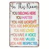 Vintage Rainbow Metal Sign You Belong Wall Art Decor for Home Bedroom Classroom