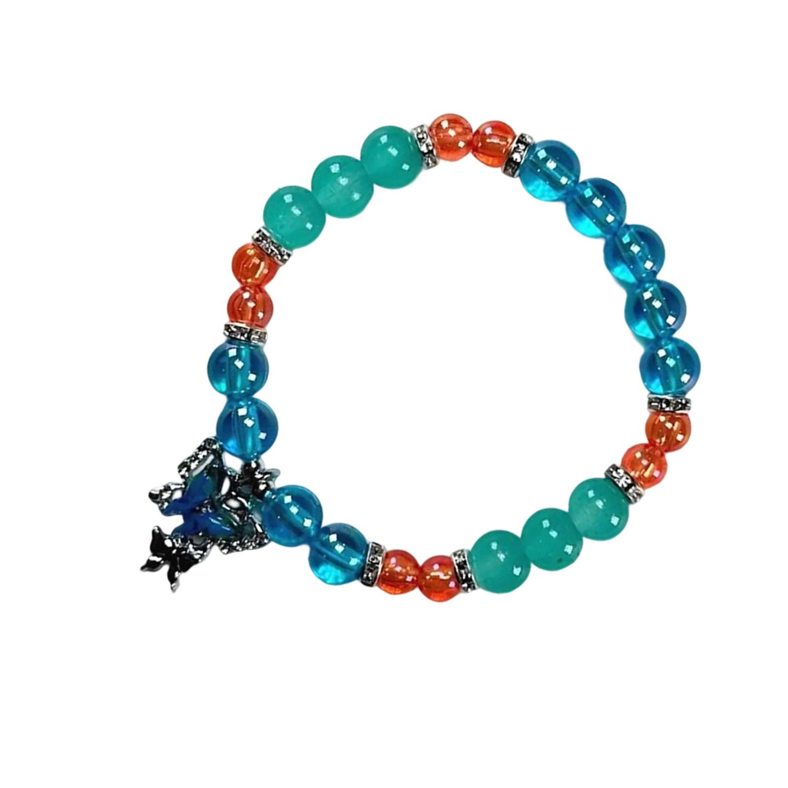 Элегантный браслет из стеклянных бусин с подвеской-бабочкой, ручная цепочка для любителей моды, браслет дружбы ручной работы