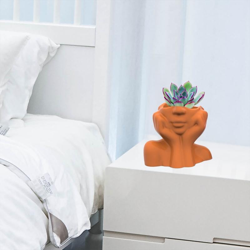 Succulents Flower Pot Resin Silicone Mold Suitable for Diy Garden Concrete Flower Pot Candle Holder Crafts Home Decor