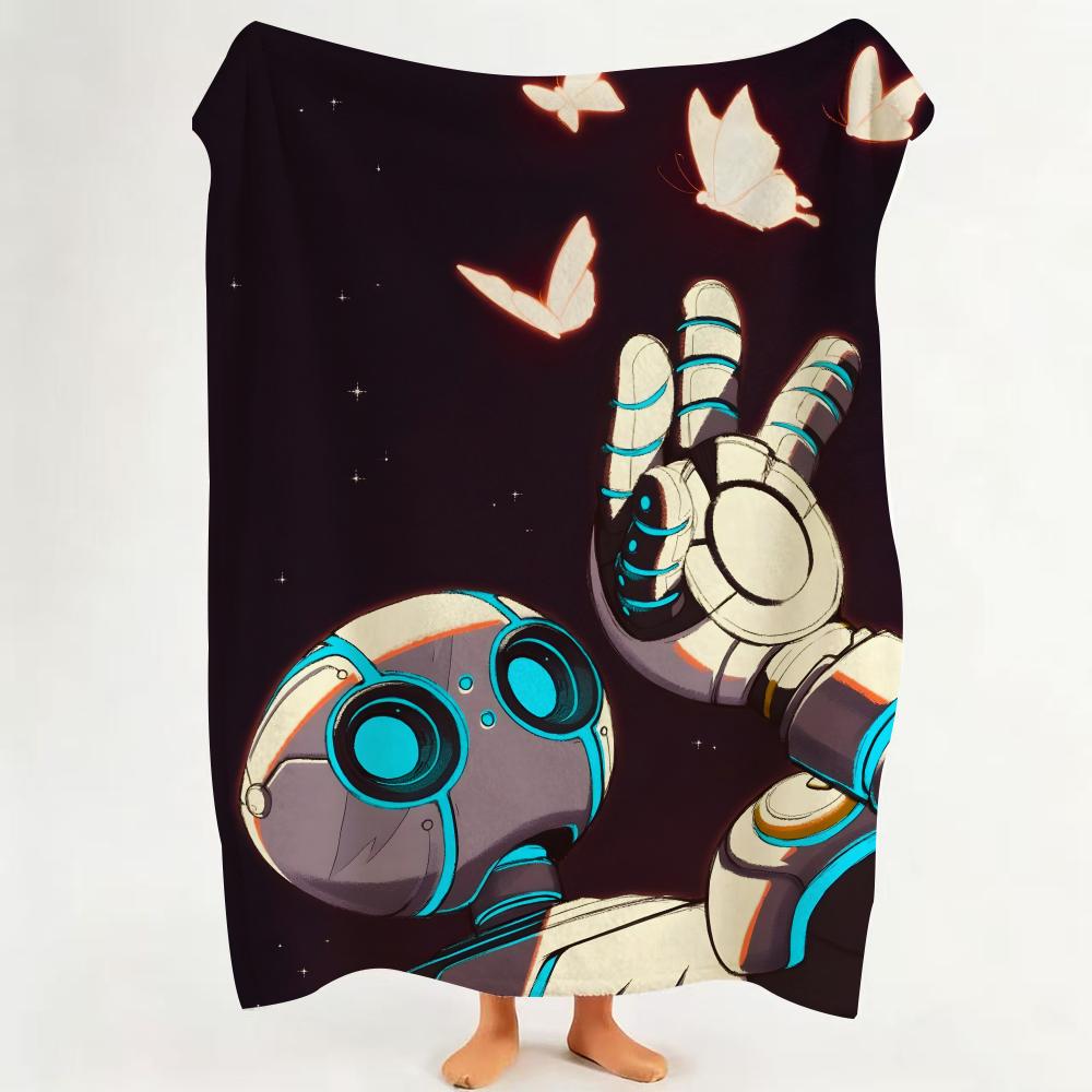 

Movie T The W Wild R Robot Throw Flannel Throw Blanket Suitable for Sofa Living Room Bedroom 75cmx90cm