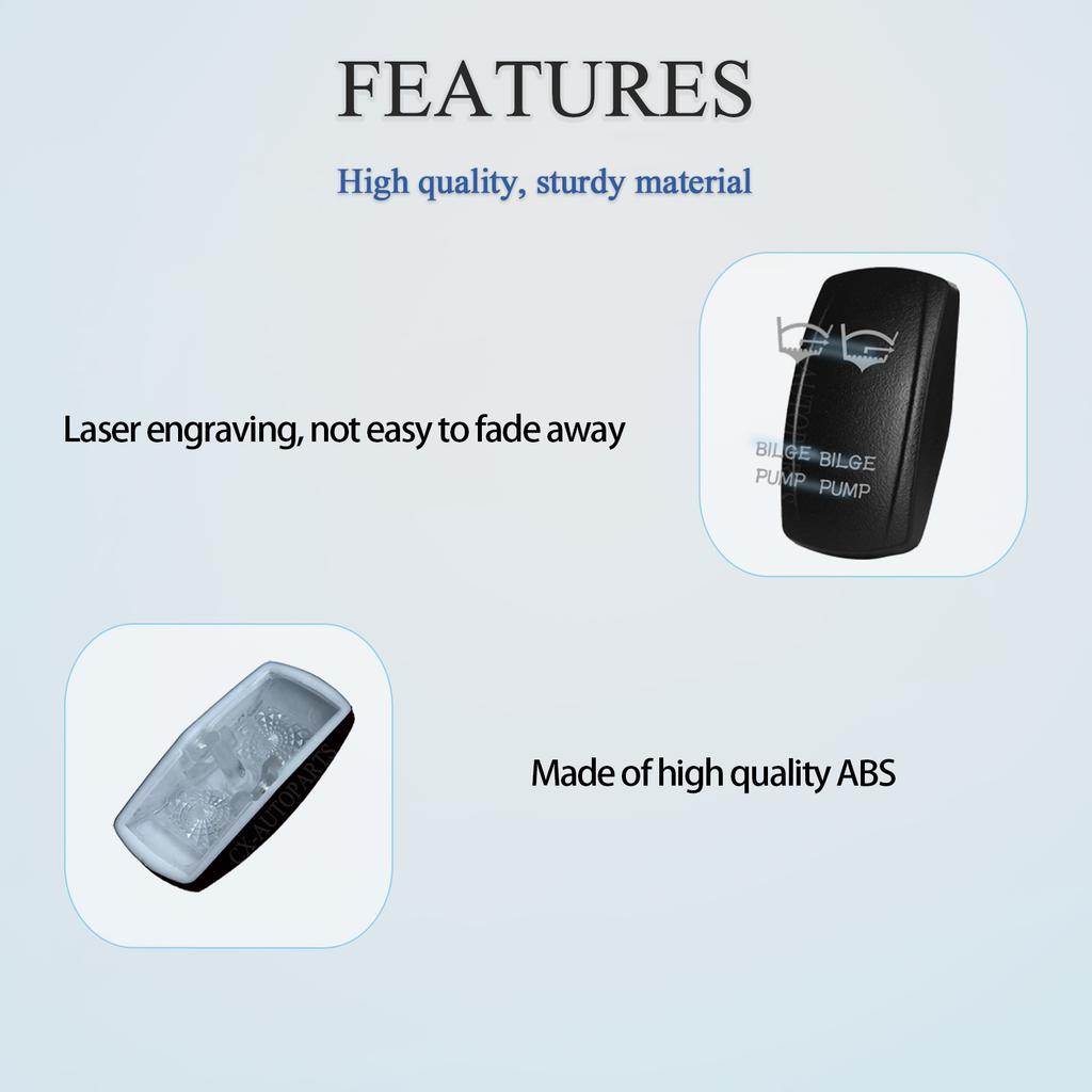 Laser-Engravable Rocker Switch Cap (No Body) - Switch Actuator Cover Replacement for 12V 24V Car Boat ATV Carling ARB Narva