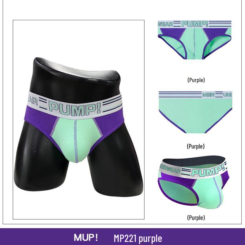 Trendy Low Rise Color Block Slim Fit Hip-Lifting Men's Sport Briefs
