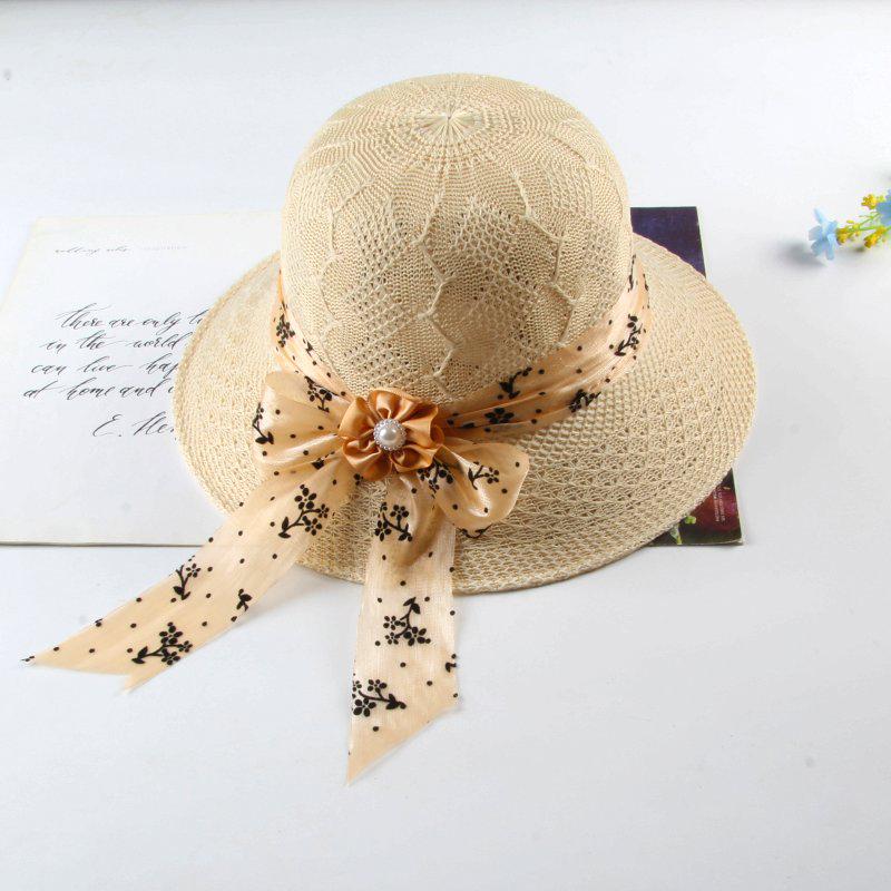 Women's Fashionable Wide Brim Straw Sun Hat – Perfect for Beach and Scenic Spots