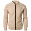 Men's Plaid Zip-Up Stand Collar Cardigan Sweatshirt Jacket