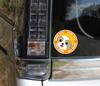 Staring Shih Tzu Gold & White Dog Sticker Orange Back Round L + SS Size [Set of 4] Ver.2 MK-2