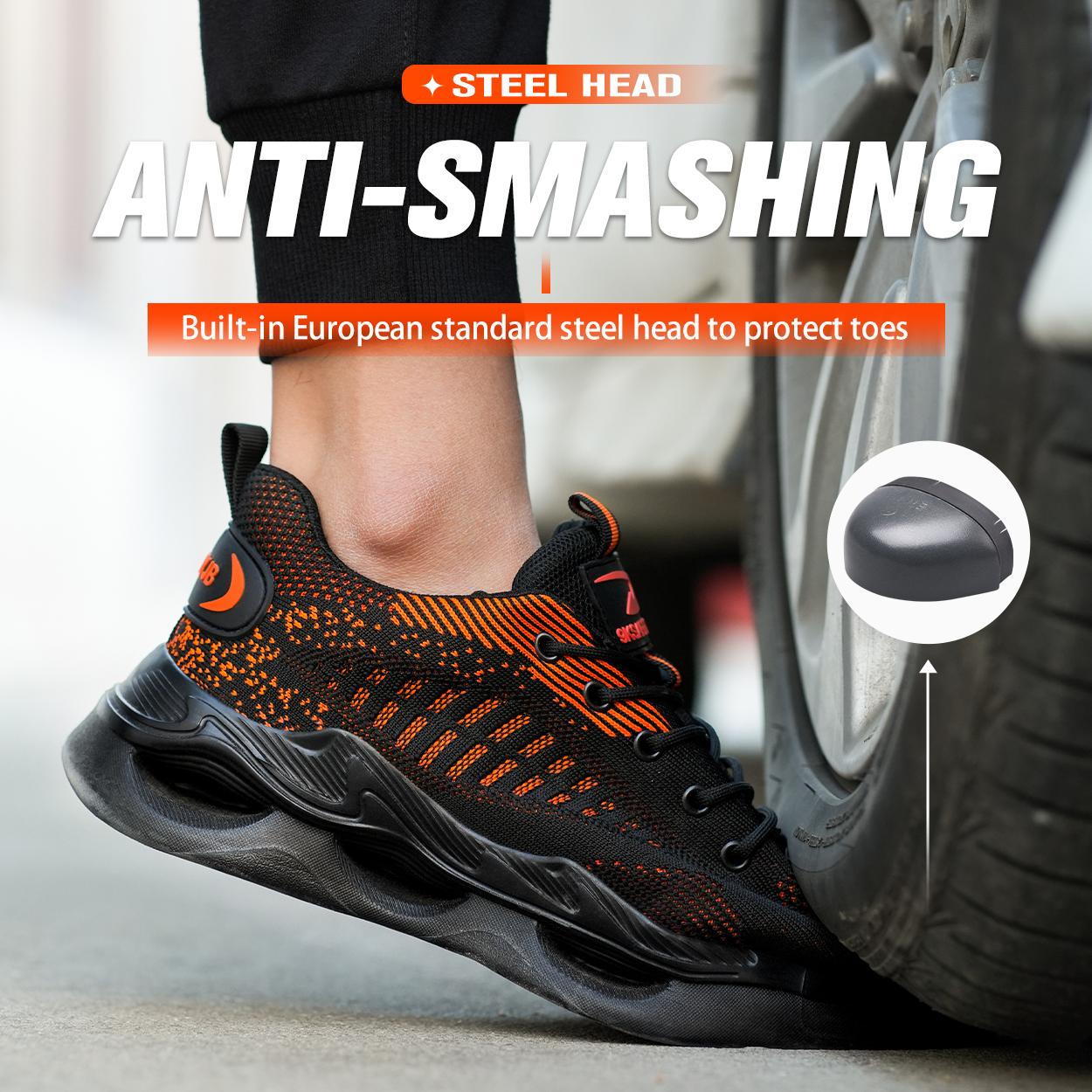 Неразрушимая защитная обувь. Легкие рабочие кроссовки. Дышащая удобная рабочая обувь — фото 3