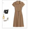 Modisches Sommerkleid für Mütter Lockere Passform Bindegürtel Elegant und Schlankmachend Mittelalte Frauen