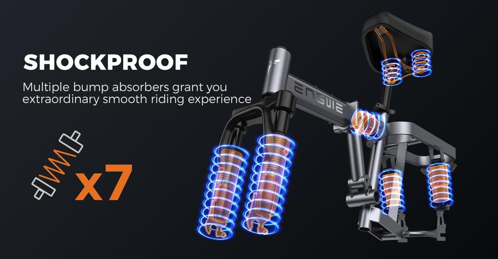 ENGWE T14 Urban Off-Road Electric Bike – 42km Range, 48V10Ah Battery, Compact Design, Suitable for Teenagers and Short Commuting