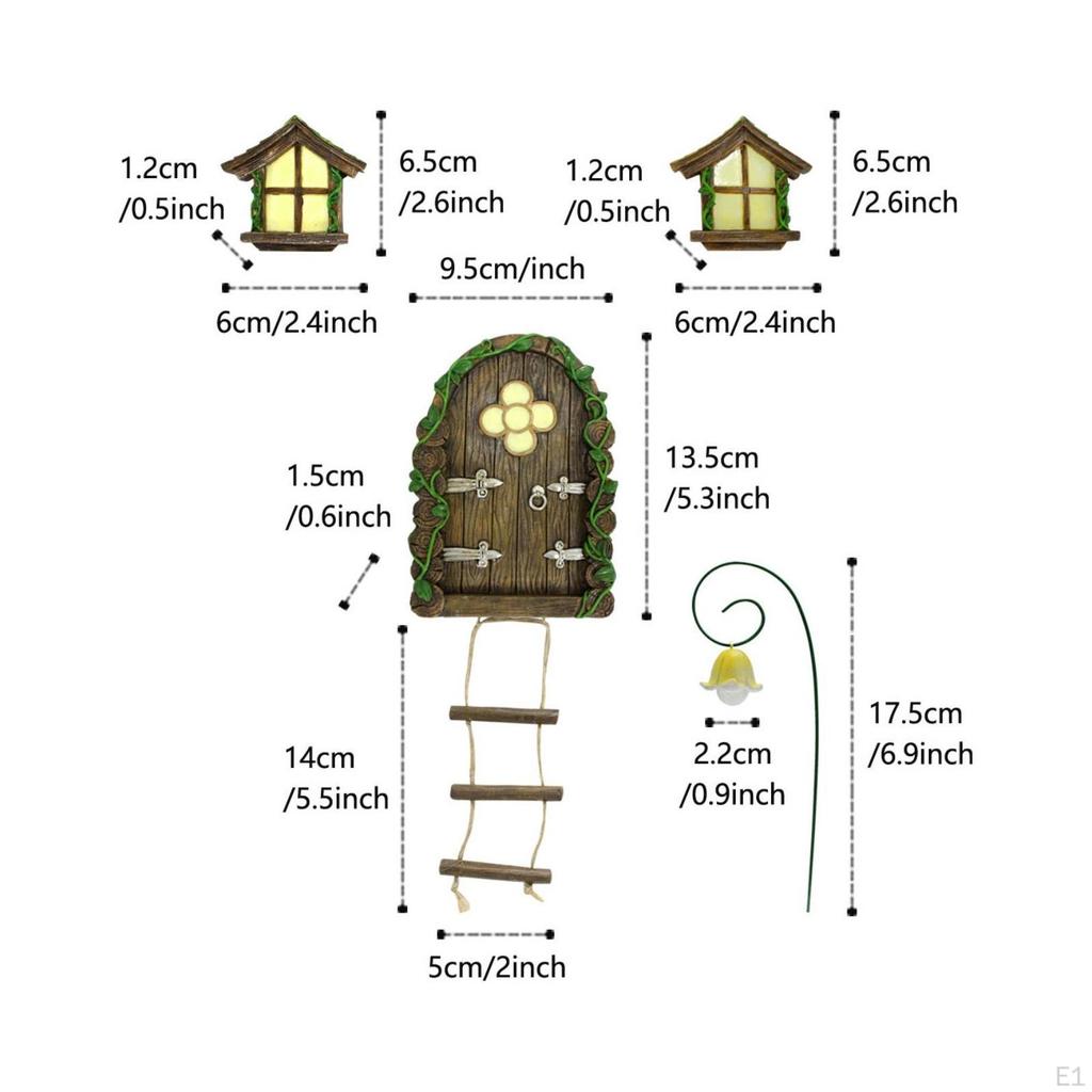 Fairy Garden Door with Portals Whimsical Realistic for Patio