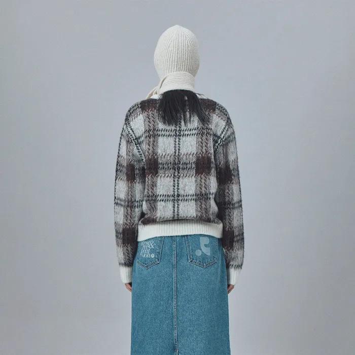 HAIRY SCARF BEANIE (IVORY)