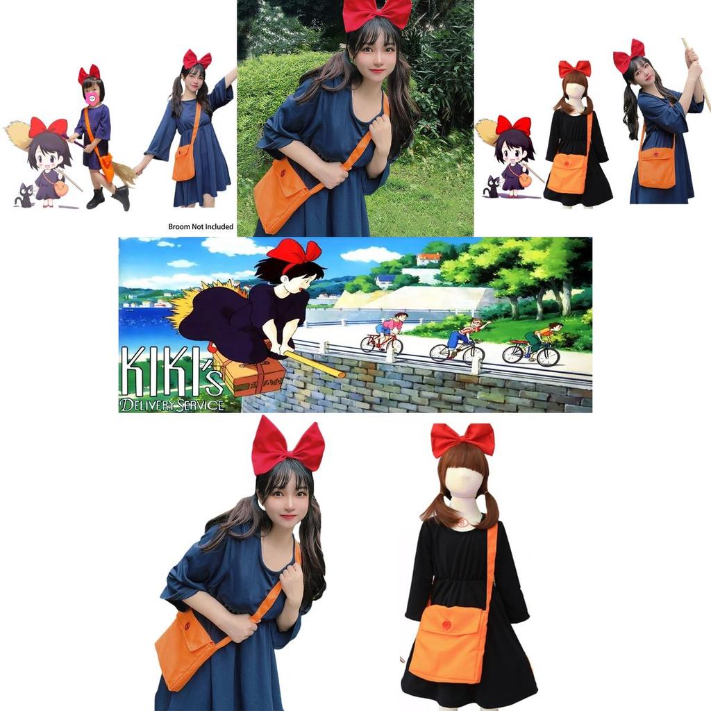Kiki Hexenlieferdienst Cosplay Kostüm für Erwachsene und Kinder Hochwertig Bequem und Farbenfroh